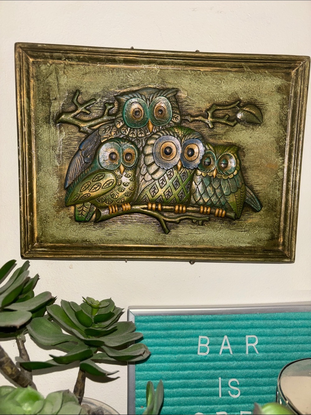 Ceramic Owl Wall/Easel Art